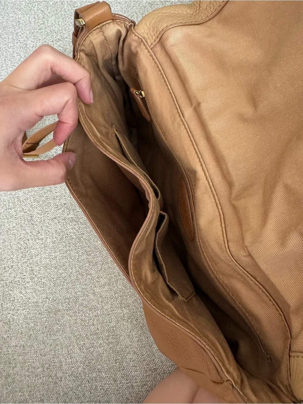 Fossil Two-Tone Brown & Tan Leather Crossbody Bag